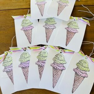 Ice Cream Cone Birthday Party Tags